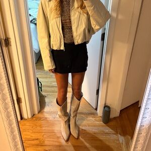 ZARA Black Leather Skort